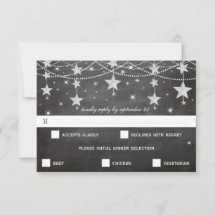 Night Wedding Under the Stars RSVP Card