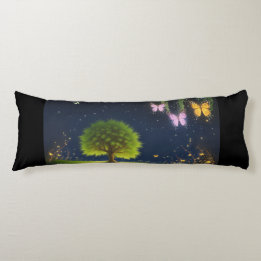 Night Willow Tree w/butterflies and fireflies Body Cushion
