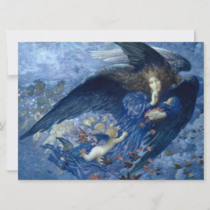 Night with her Train of Stars (Angel with Cherubs) Card