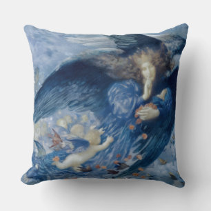 Night with her Train of Stars (Angel with Cherubs) Cushion