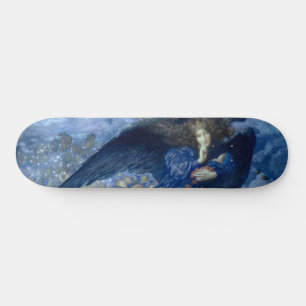 Night with her Train of Stars (Angel with Cherubs) Skateboard