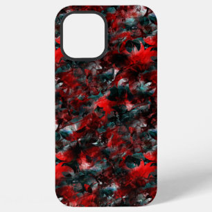 Night with showy spoiled red leaves fallen on ash iPhone 12 pro max case