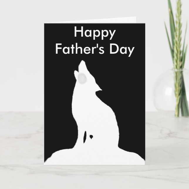 night wolf    Happy Father's Day Card (Front)