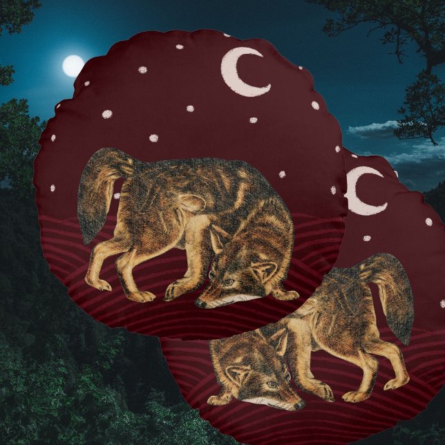 Night wolf winter pillow forest animal (Creator Uploaded)