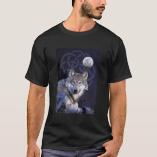 Night Wolf with Celtic Knot T-Shirt