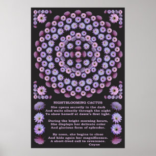 NIGHTBLOOM MANDALA 3 WITH POEM POSTER
