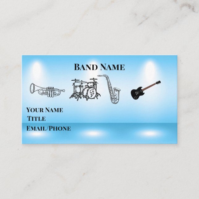 Nightclub Band Standard, 3.5" x 2.0" Business Card (Front)