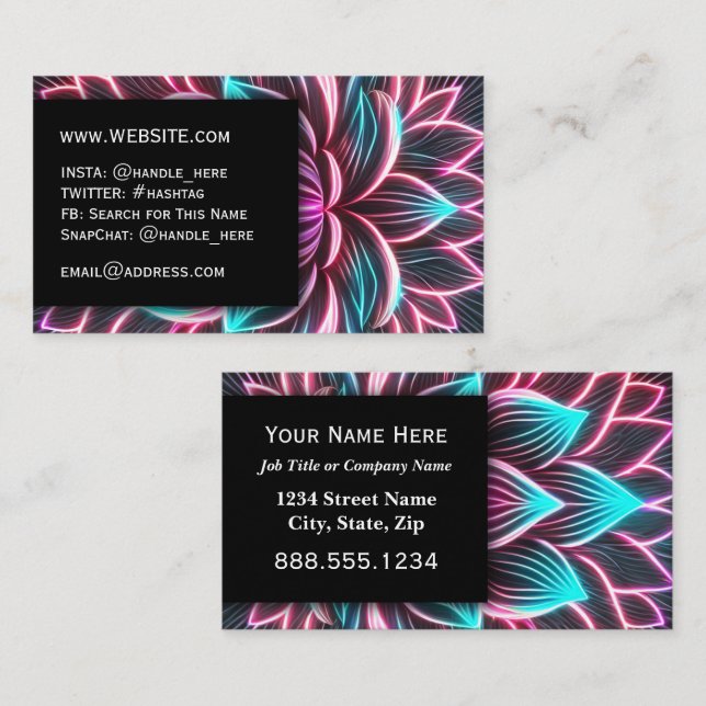Nightclub Electric Lotus Professional Executive Business Card (Front/Back)
