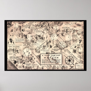 Nightclub Map of Harlem - 1932 Poster