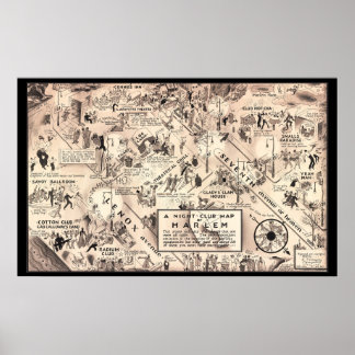 Nightclub Map of Harlem - 1932 Poster