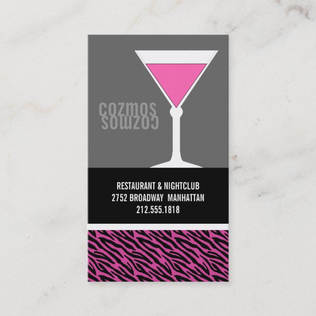 Nightclub or Bartender Business Cards (Front)
