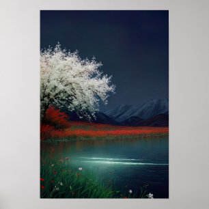 Nightfall at the Lake Poster