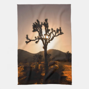 Nightfall begins at Joshua Tree Tea Towel