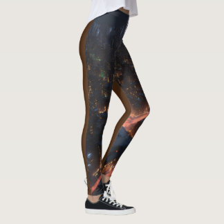  "Nightfall Elegance: Gotham City Skyline Printed  Leggings