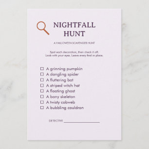Nightfall Hunt Editable Halloween Scavenger Card