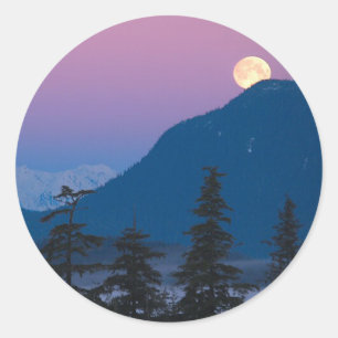 Nightfall in Alaska Classic Round Sticker