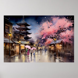Nightfall in Gion - Art Print Collection
