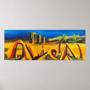 Nightfall in the desert art poster