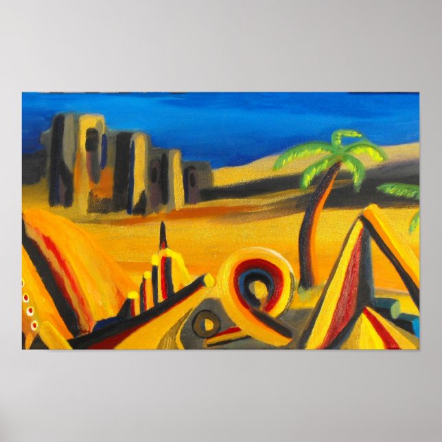 Nightfall in the desert art poster (Front)