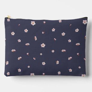 Nightfall Navy Japanese Cherry Blossom Floral Patt Accessory Pouch
