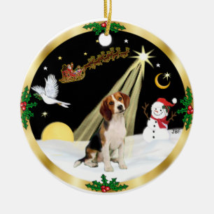 NightFlight-  Beagle Ceramic Tree Decoration