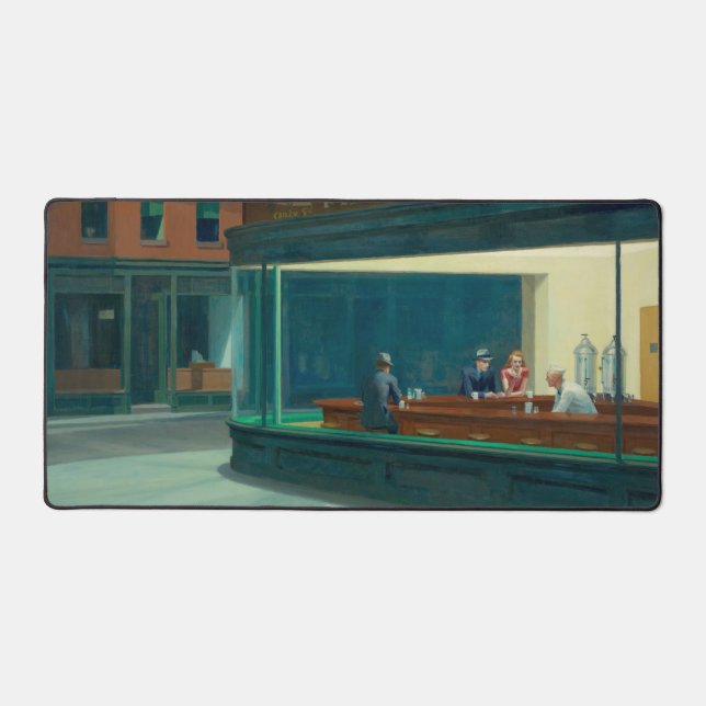 Nighthawks 1942 by Edward Hopper Desk Mat (Front)