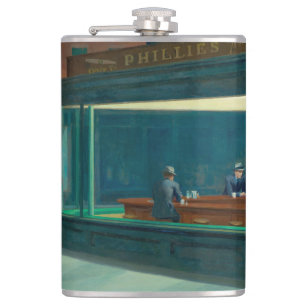 Nighthawks 1942 by Edward Hopper Hip Flask