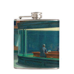 Nighthawks 1942 by Edward Hopper Hip Flask