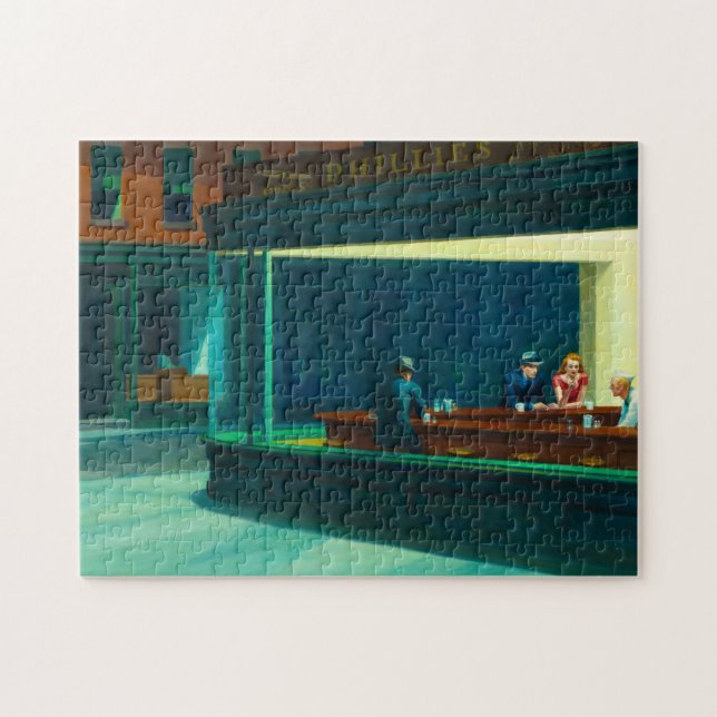 Nighthawks, 1942 by Edward Hopper Jigsaw Puzzle (Horizontal)