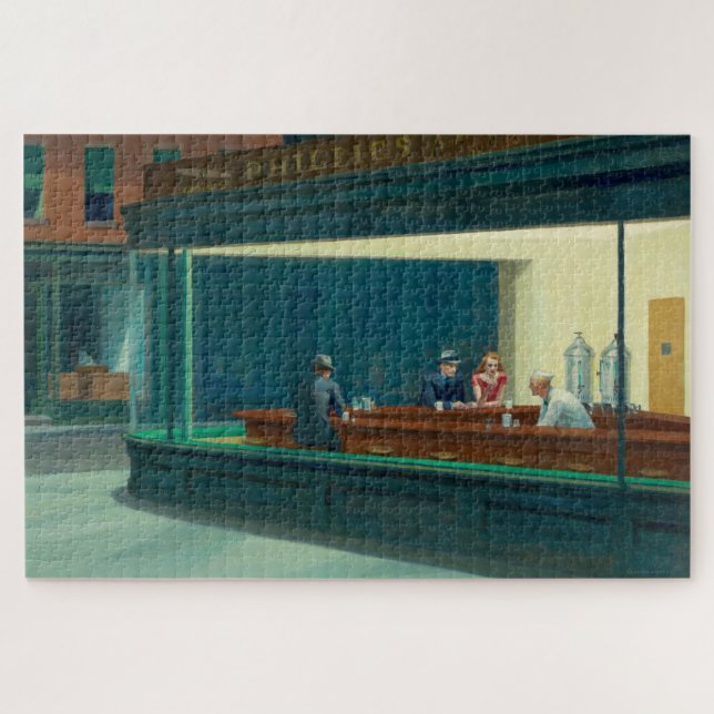 Nighthawks 1942 by Edward Hopper Jigsaw Puzzle (Horizontal)