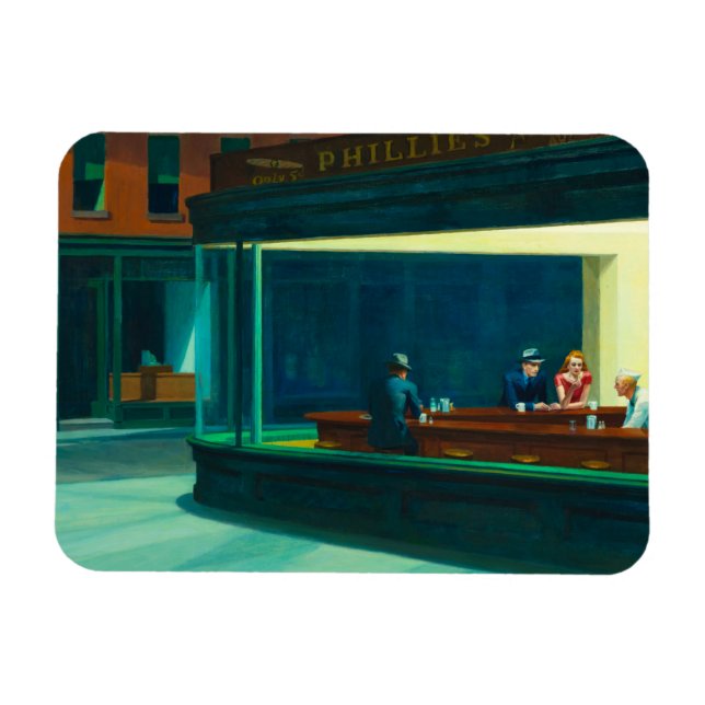 Nighthawks, 1942 by Edward Hopper Magnet (Horizontal)