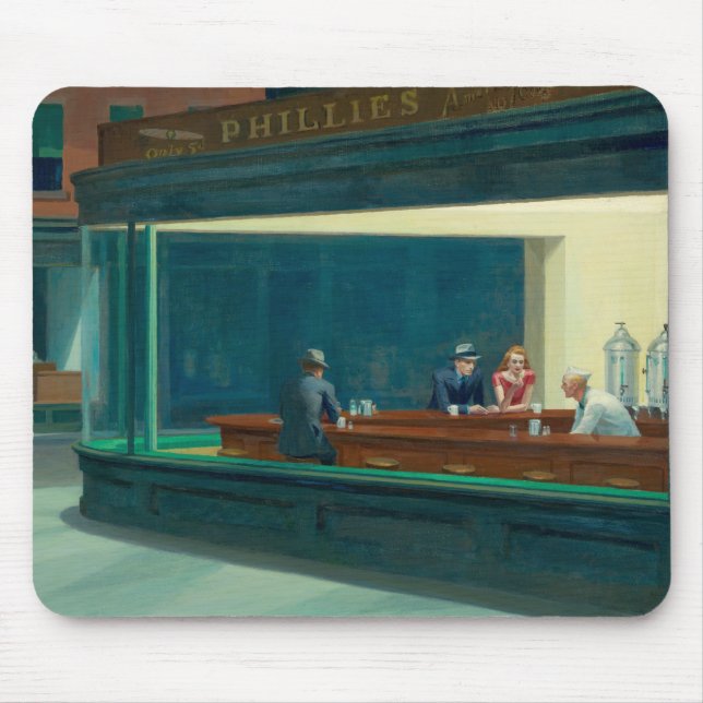 Nighthawks 1942 by Edward Hopper Mouse Pad (Front)