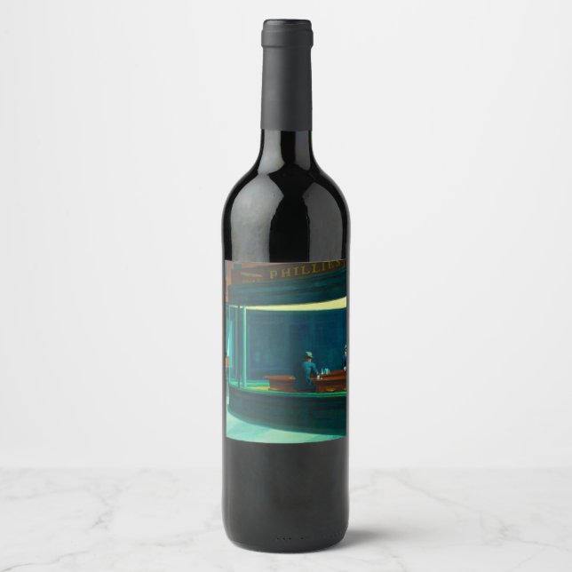 Nighthawks, 1942 by Edward Hopper Wine Label (Front)