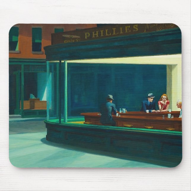 Nighthawks Edward Hopper Mouse Pad (Front)