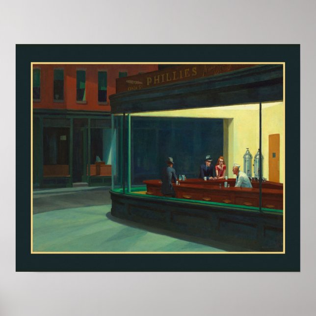 "Nighthawks" Edward Hopper Poster (Front)