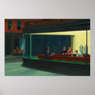 Nighthawks painting by Edward Hopper  Poster