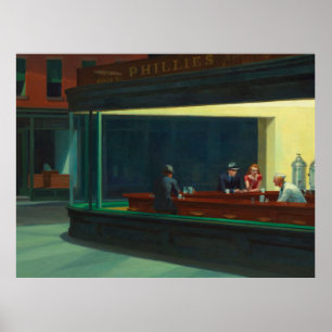 Nighthawks painting by Edward Hopper  Poster