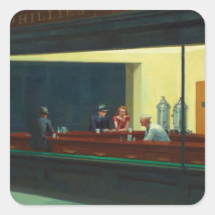 Nighthawks painting by Edward Hopper  Square Sticker