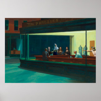 Nighthawks - Time travellers - Edward Hopper Poster