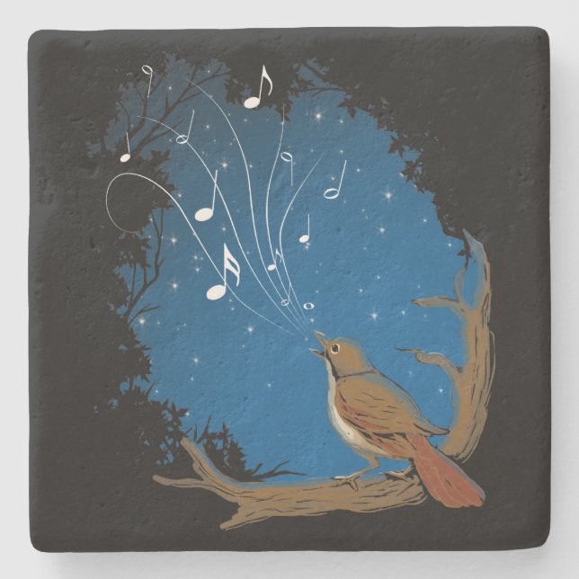 Nightingale Song Stone Coaster (Front)