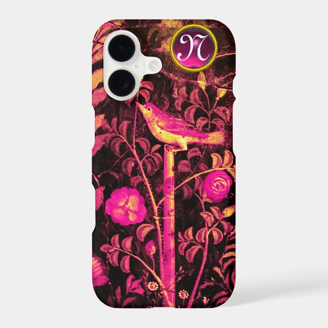 NIGHTINGALE WITH ROSES MONOGRAM, Pink Black Yellow (Back)