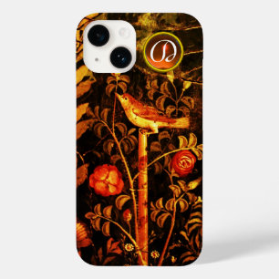 NIGHTINGALE WITH ROSES MONOGRAM, Red Black Yellow Case-Mate iPhone 14 Case