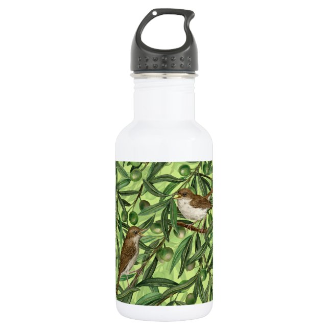 Nightingales in the olive tree 2 532 ml water bottle (Front)