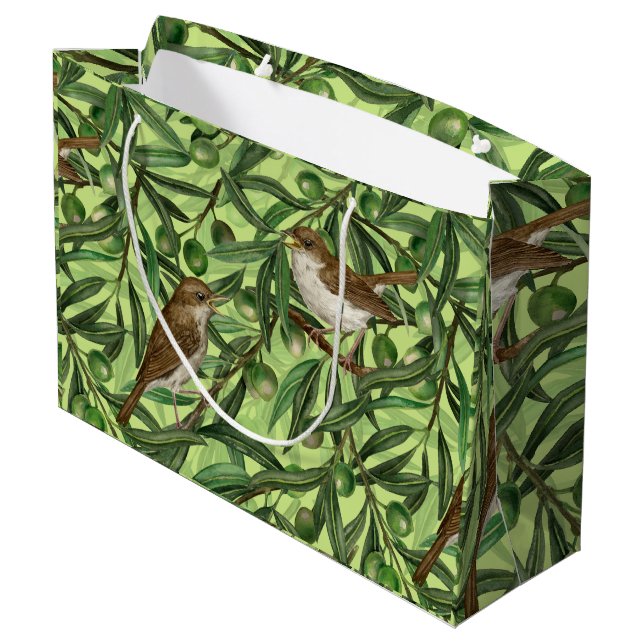 Nightingales in the olive tree 2 large gift bag (Back Angled)