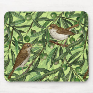 Nightingales in the olive tree 2 mouse pad