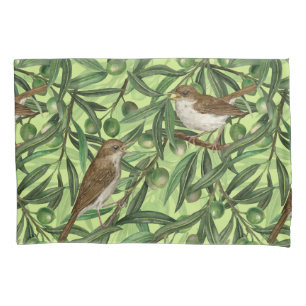 Nightingales in the olive tree 2 pillowcase