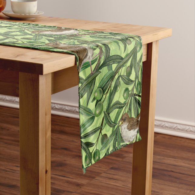 Nightingales in the olive tree 2 short table runner (In Situ)