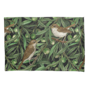 Nightingales in the olive tree 3 pillowcase