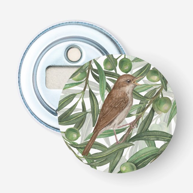 Nightingales in the olive tree bottle opener (Front)