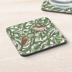 Nightingales in the olive tree coaster